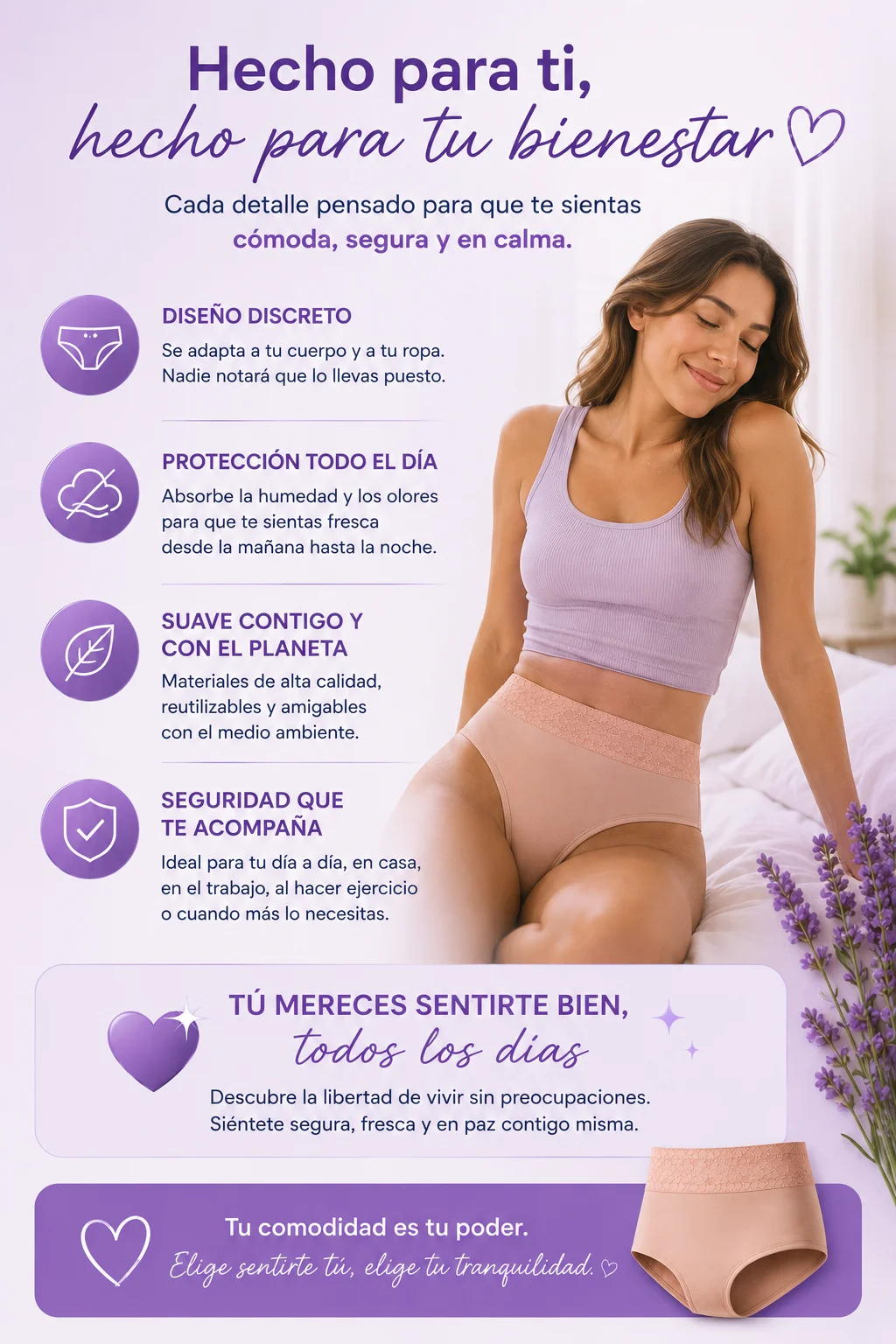 Panty Seguridad Femenina - Comodidad